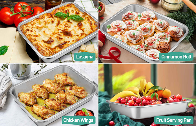 Lasagna Pan 10.5 x 8 x 1.7 inch Stainless Steel Rectangle Cake Pan