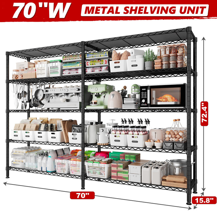70" W Storage Shelves