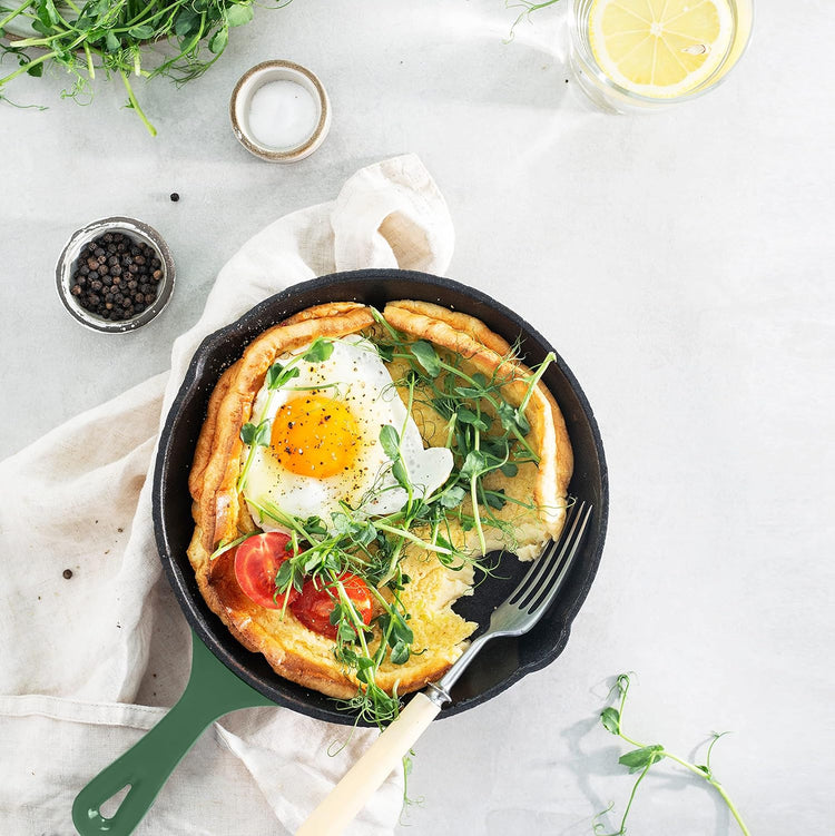 Utopia Kitchen Cast Iron Frying Pan 8 Inch, Cast Iron Chefs Pan, Pre Seasoned Skillet, Safe Grill Cookware for Indoor & Outdoor Use, Green - Nestoria