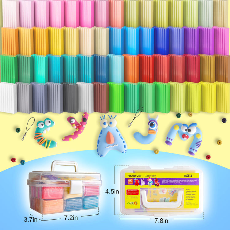 60 Colors Oven Bake Clay Kit