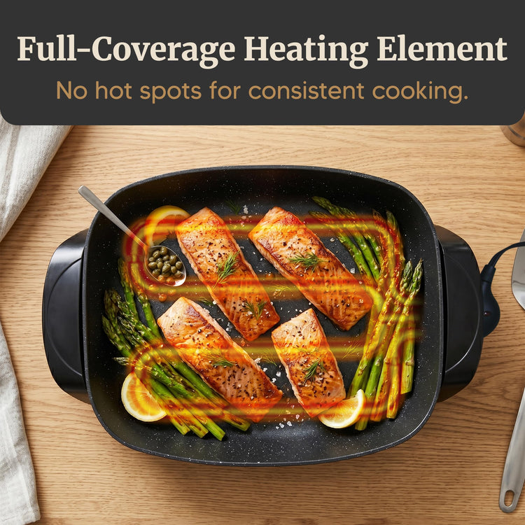 EG-6203# Non-Stick Electric Skillet, 10.5Qt, Black