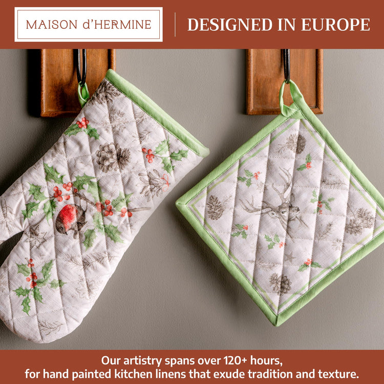 100% Cotton Oven Mitt & Pot Holder Set (2 Count)