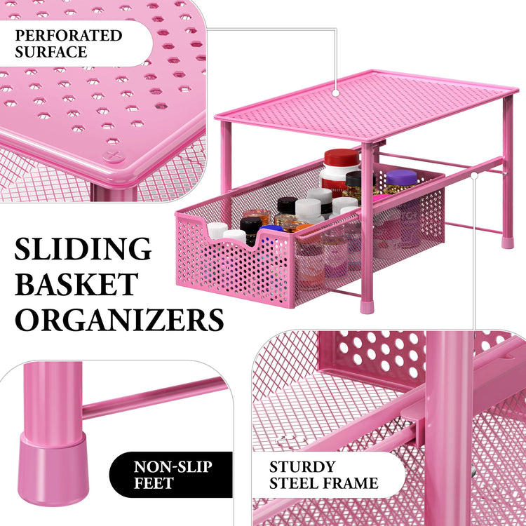 Stackable Under Sink Sliding Basket Drawer