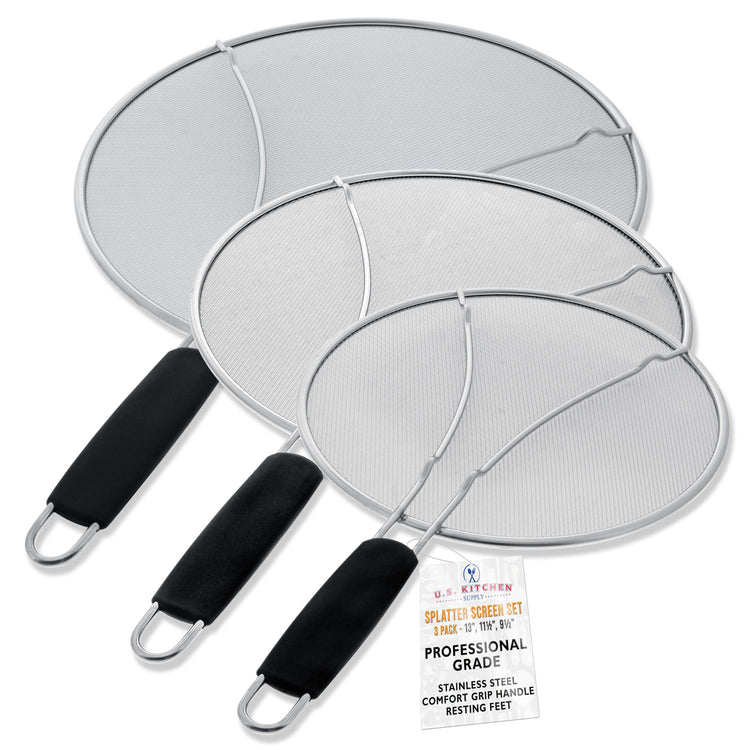3 Piece Stainless Steel Splatter Guard Set