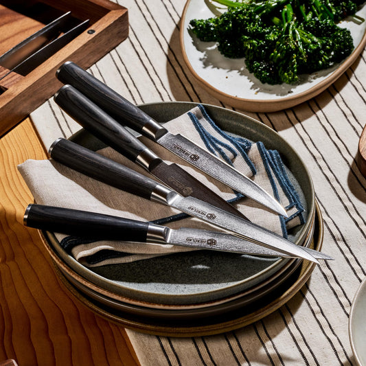Espresso 4 Piece Damascus Steel Steak Knife Set (4 Count)