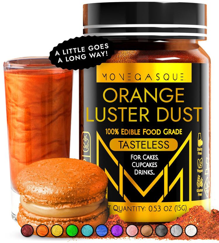 Orange Edible Glitter for Drinks & Cakes