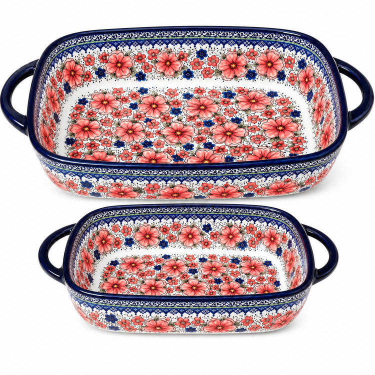 2 Piece Polish Pottery Style Ceramic Baking Dish Set (2 Count)
