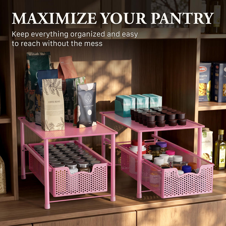 Stackable Under Sink Sliding Basket Drawer