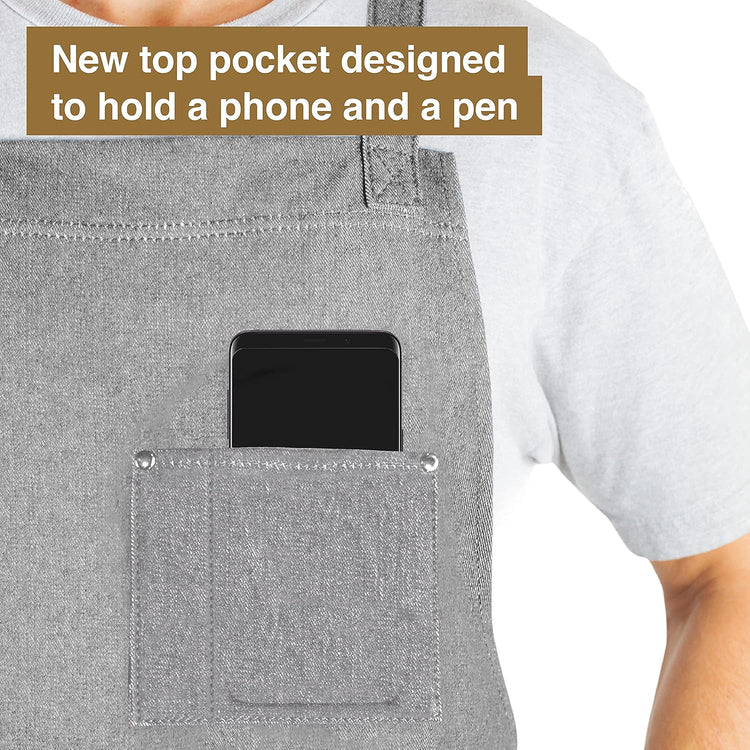 Hudson Durable Goods - Professional Grade Chef Apron for Kitchen, BBQ & Grill