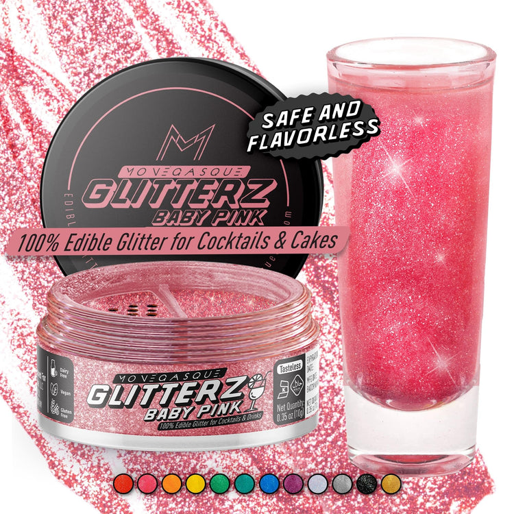Baby Pink Edible Glitter for Drinks & Cakes