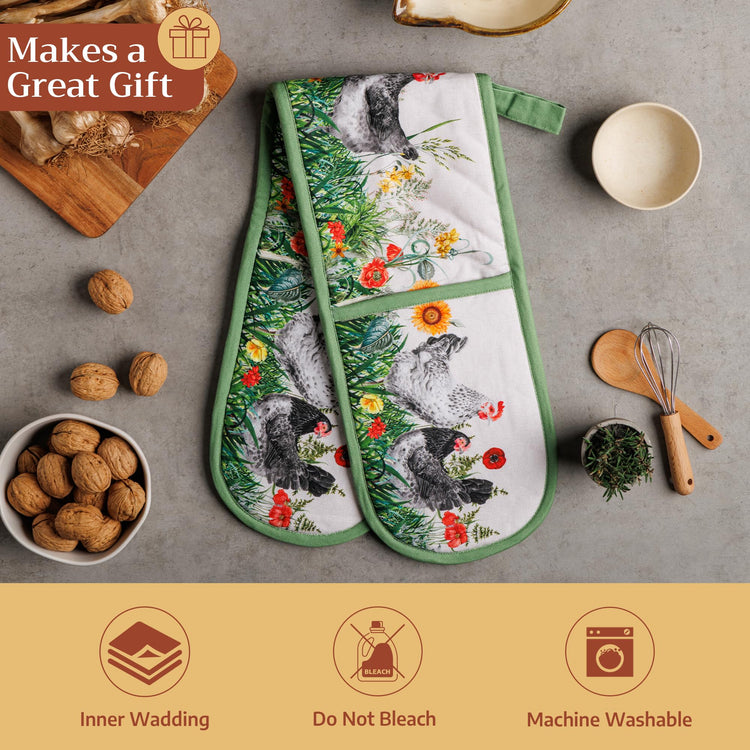 Double Oven Mitts 100% Cotton Double Oven Glove