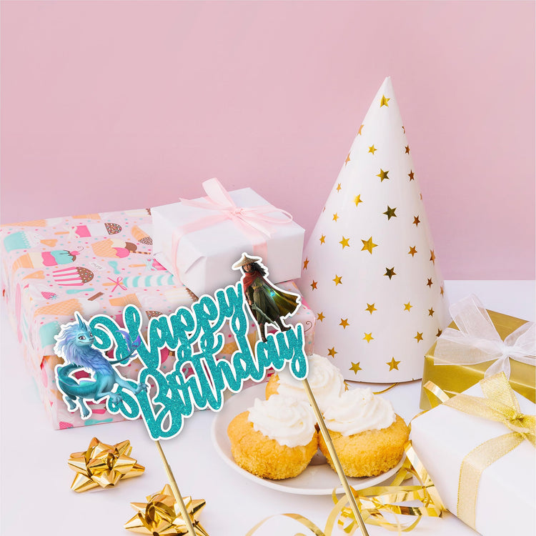 Raya and the Last Dragn Happy Birthday Cake Topper (15 Count)