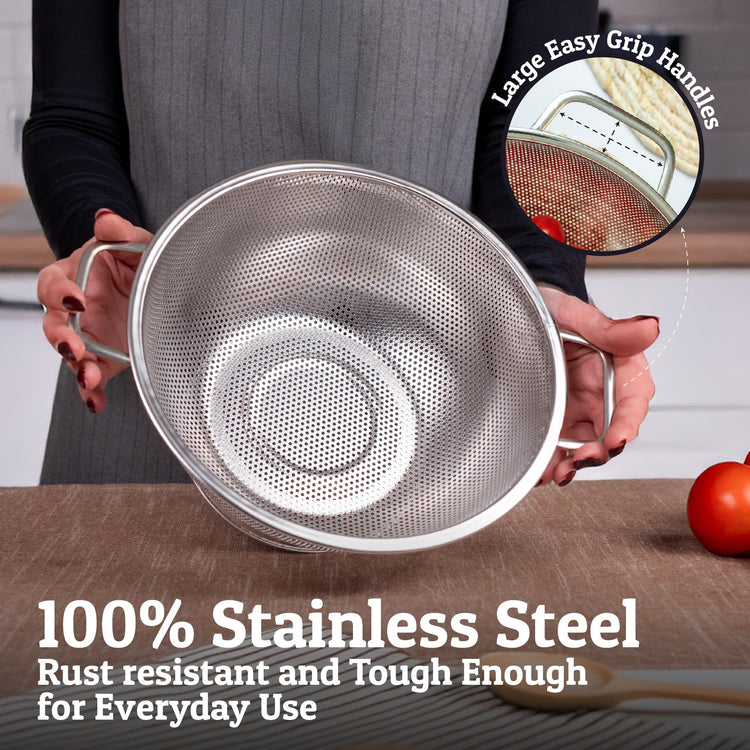 PriorityChef Premium Stainless Steel Colander for Kitchen