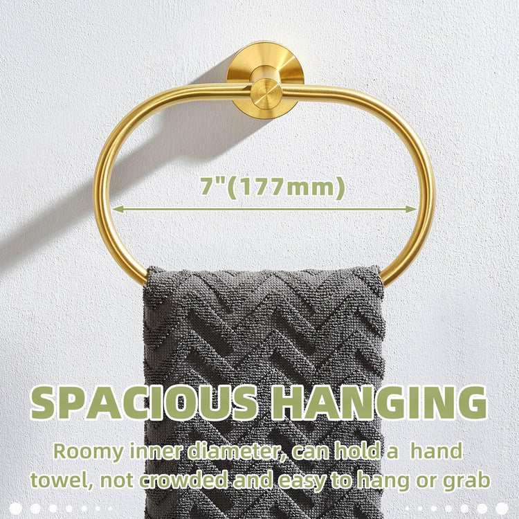 Brushed Gold Towel Ring for Bathroom Towel Storage