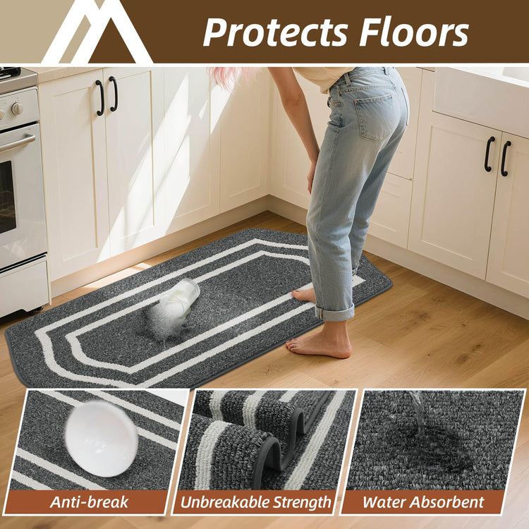 Long Kitchen Floor Mats and Rugs Non Slip Washable