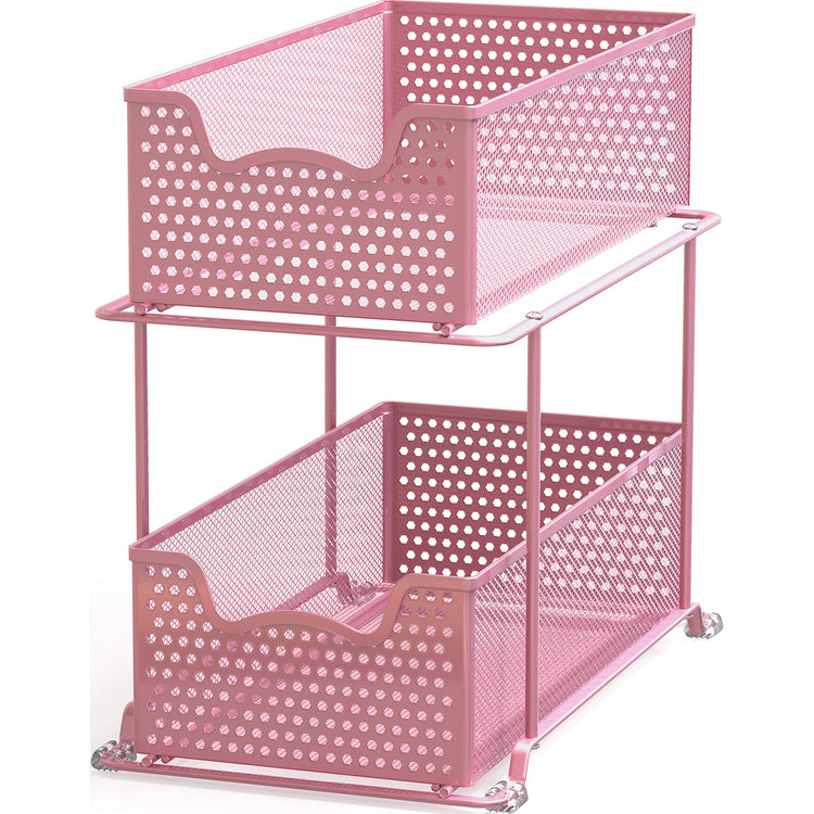 2 Tier Sliding Cabinet Basket Organizer Drawer (2 Count)