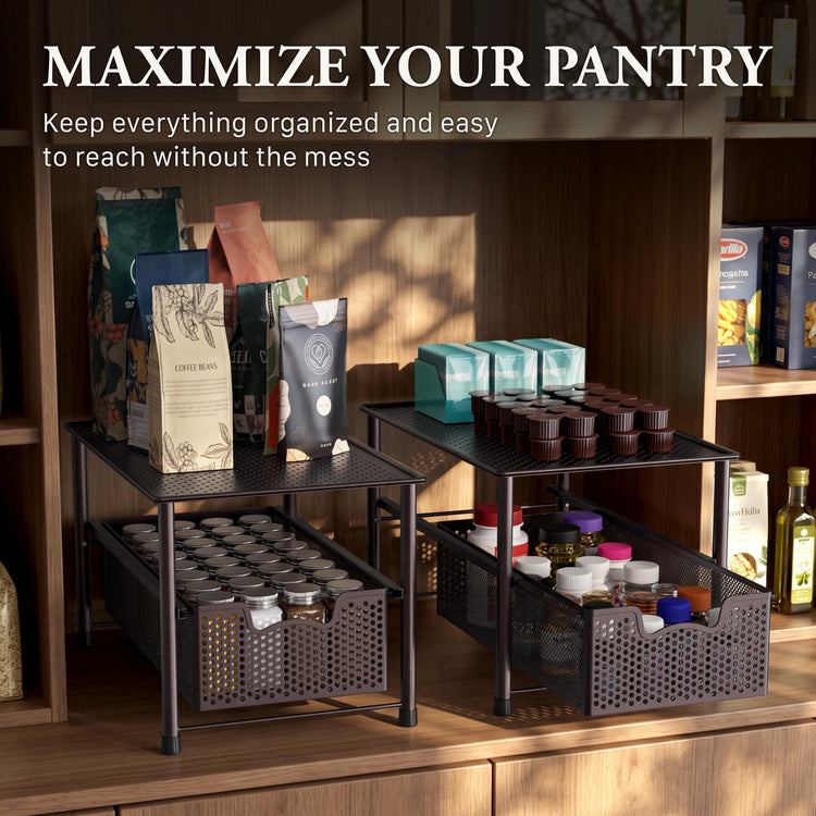 Stackable Under Sink Sliding Basket Drawer