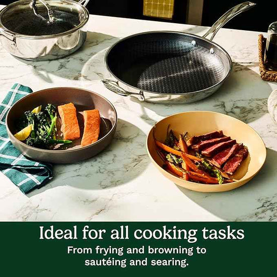 Cuisinart FusionPlus Hybrid Nonstick Stainless Steel Cookware, 5-Quart Sauté Pan with Cover and Helper, PFAS-Free PURELYSEAR Ceramic Technology, Scratch Proof, Cool Grip Handles, Dishwasher Safe