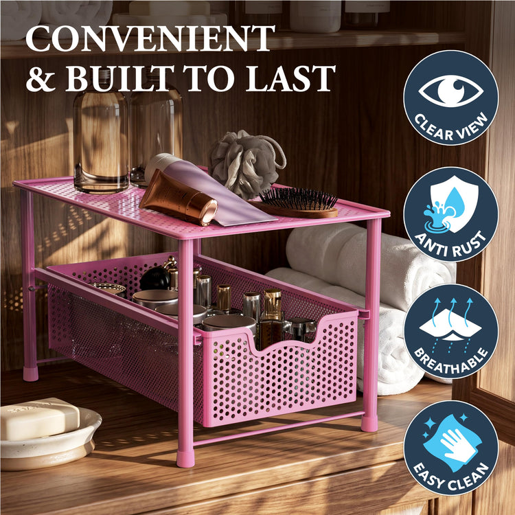 Stackable Under Sink Sliding Basket Drawer