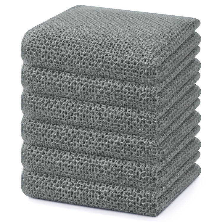 100% Cotton Waffle Weave Kitchen Dish Towels 6 (6 Count)