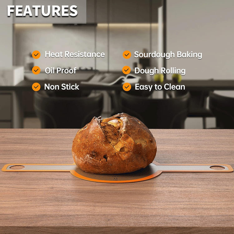 GUYDREMAT Bread Sling - Perfect Silicone Baking Mat for Sourdough Bread Baking – Superior Cast in Iron Dutch Oven Liner, 2 Pieces with Storage Band in GUY DREAM Classic Pack