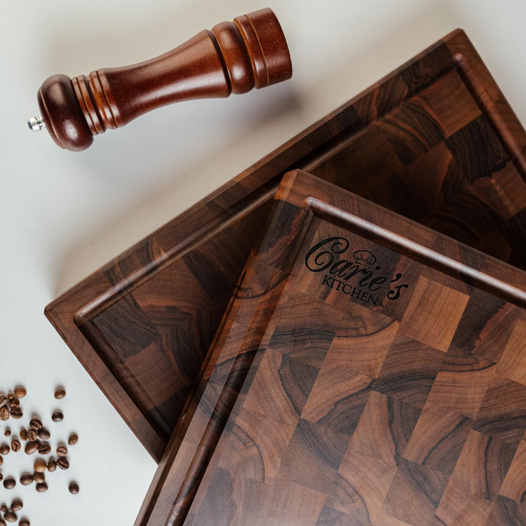 Handmade Personalized Walnut End Grain Cutting Board