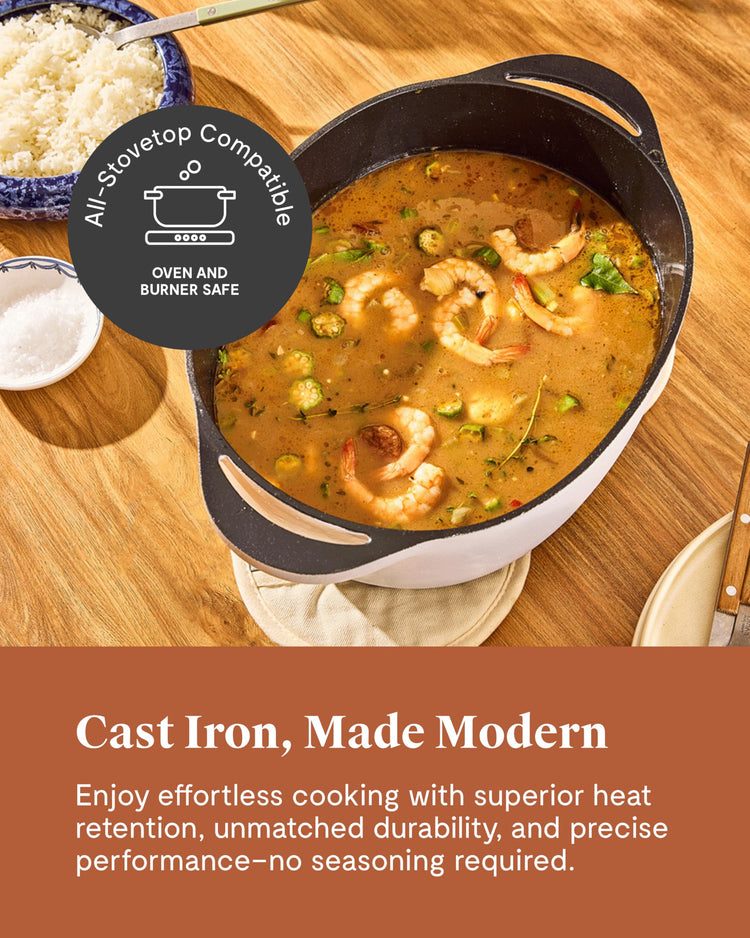Enameled Cast Iron Oval Dutch Oven