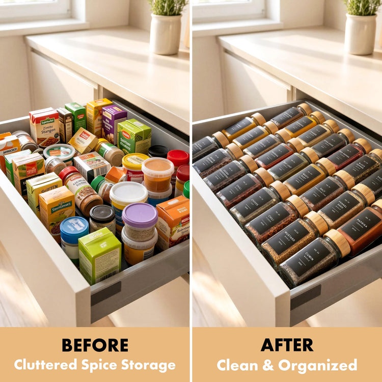 Glass Spice Jars with Label (24 Count)