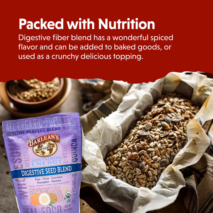 Organic Digestive Seed Blend Fiber Supplement with Whole Chia (12 Ounce)