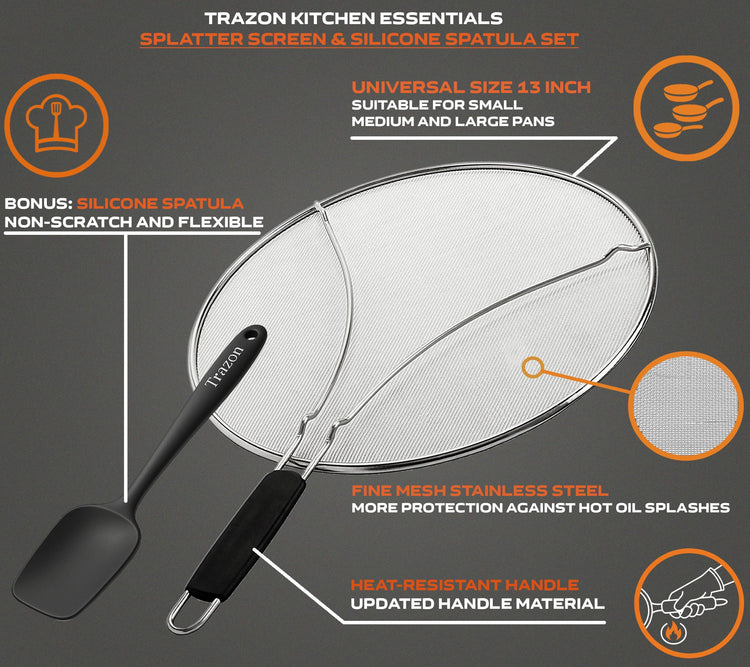 Grease Splatter Screen for Frying Pan 13 inch