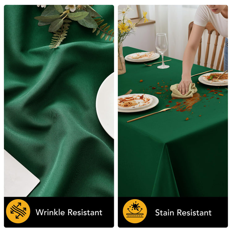 6 Pack Hunter Green Tablecloths for Rectangle Tables (6 Count)