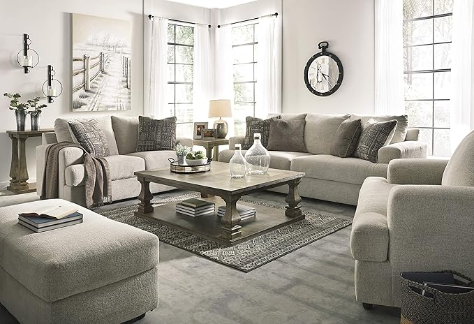 Signature Design by Ashley Soletren Contemporary Chenille Chair and a Half, Off-White