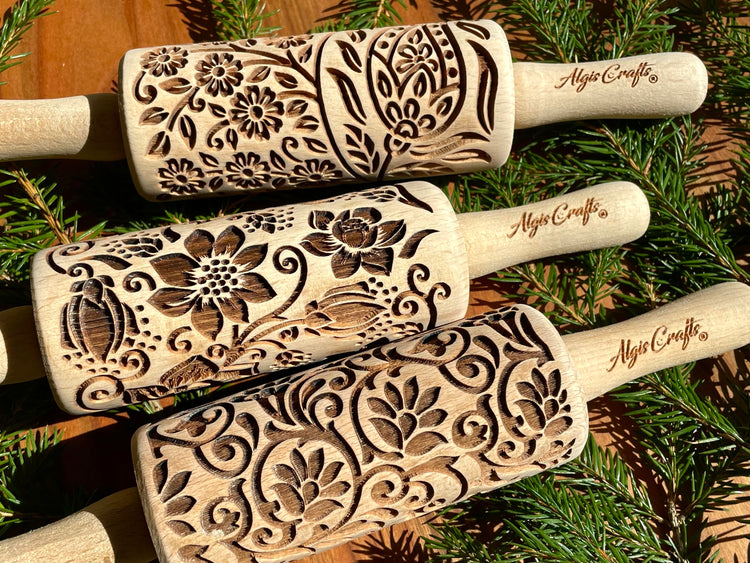 FLORET 3 Kid Rolling Pin Set with Lotus
