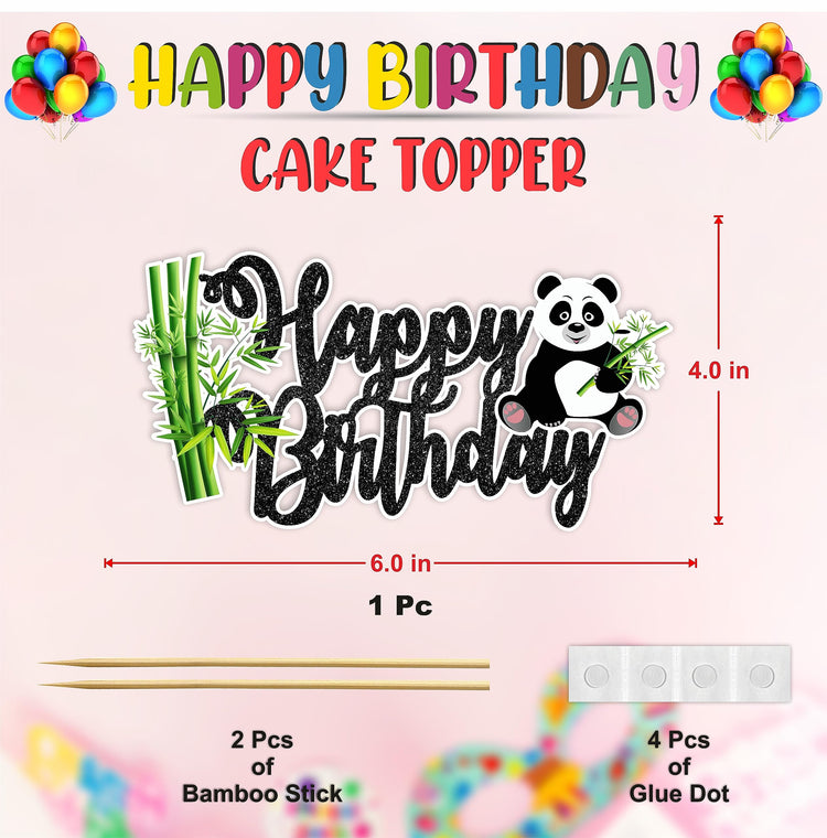 Panda Happy Birthday Cake Topper