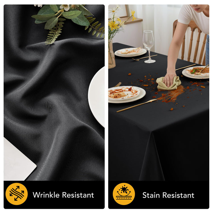 6 Pack Black Tablecloths for Square Tables