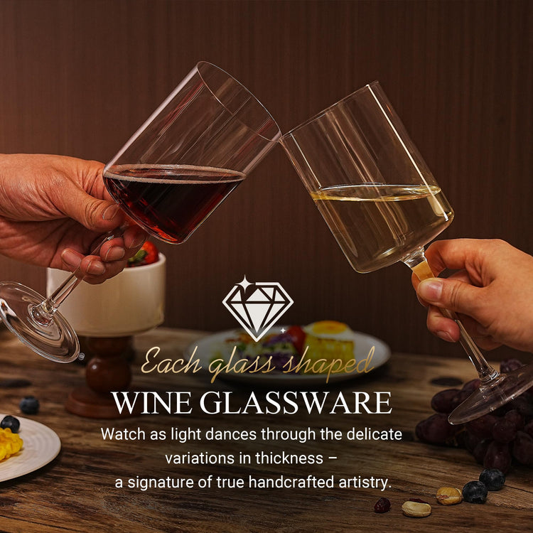 Square Crystal Wine Glasses Set of 4 (4 Count)