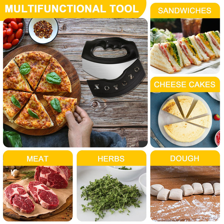 Pizza Cutter Salad Chopper Large Stainless Steel Blade with Cover