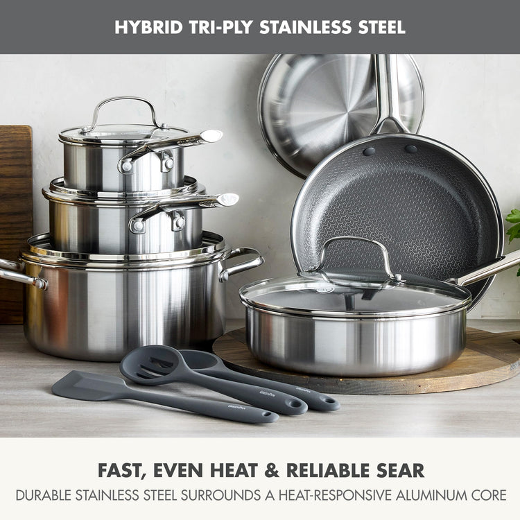 Hybrid APEX 13 Piece Stainless Steel Ceramic Nonstick Cookware Set