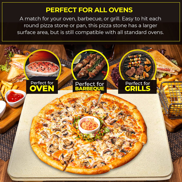 Pizza Stone Baking Stone. SOLIDO Rectangular 14"x16"