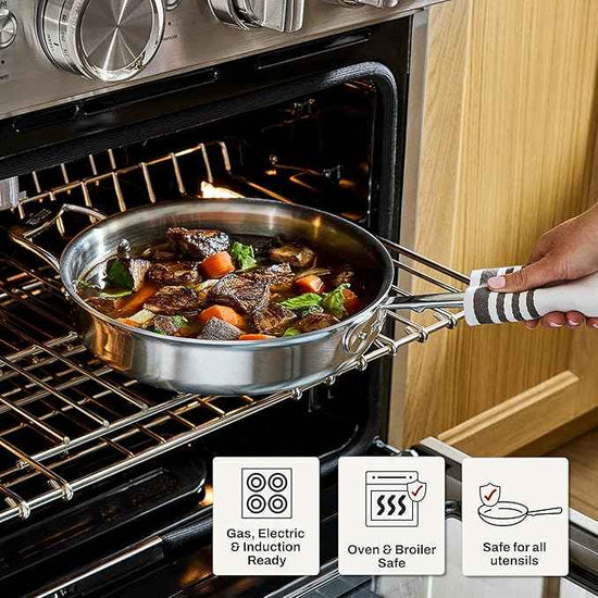 All-Clad D5® Stainless Steel Core 10 Piece Cookware Set- Made in USA- The Upgrade for Supremely Even Heat- Includes Frying Pans, Saucepan, Sautépan, Stockpot -Oven Safe & Induction Compatible