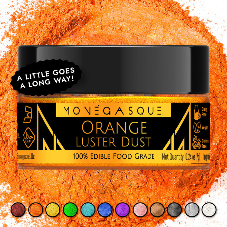 Orange Edible Glitter for Drinks & Cakes