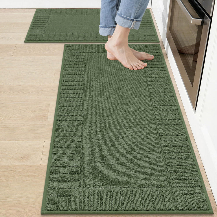 Kitchen Rugs Non Slip Washable 2PCS