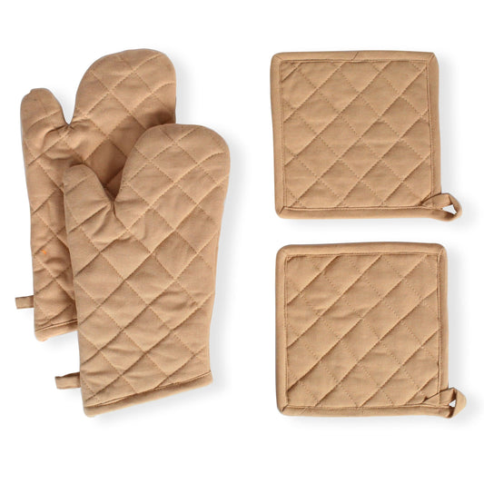 Pot Holders and Oven Mitts Sets for Kitchen Heat Resistant (4 Count)