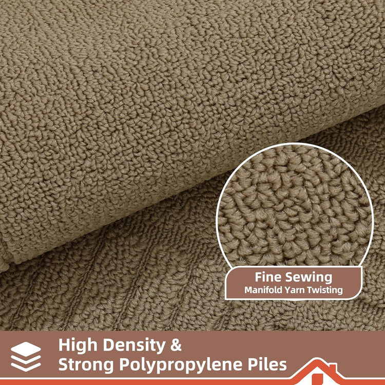 BEQHAUSE Kitchen-Rugs-and-Mats,Anti-Slip Kitchen Rugs,Machine Washable Kitchen Mats for Floor Taupe Comfortable Kitchen Mat Set of 2 with TPR Backing 24x35inch/24x60inch