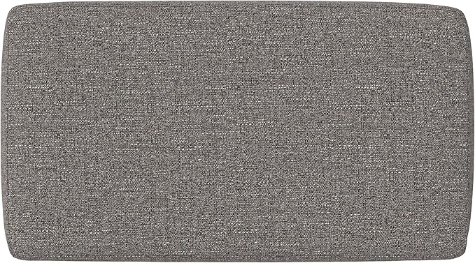 SIMPLIHOME Milltown Small Ottoman Bench - 27 inch Wide Upholstered Tweed Look Fabric Rectangle Footstool Ottoman in Pebble Grey, Contemporary Bench for Bedroom with Cushioned Seat, Assembled