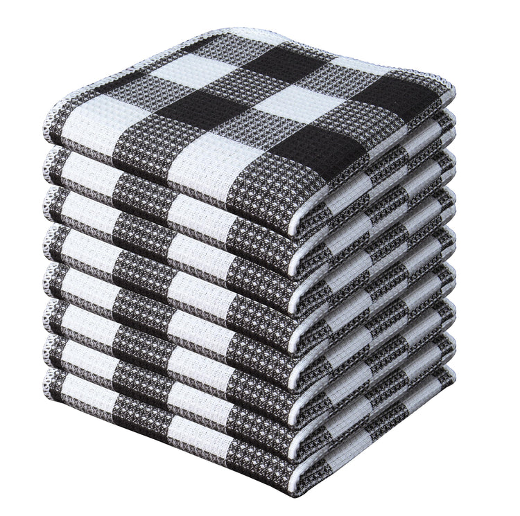 Waffle Weave Plaid Dish Cloths