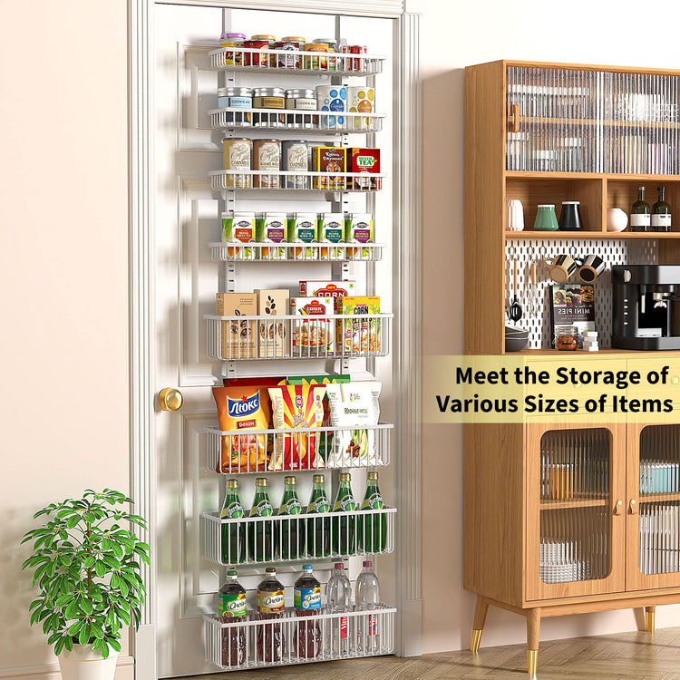 White Over The Door Pantry Organizer