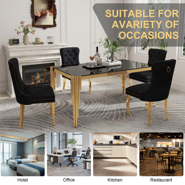 63'' Modern Glass Dining Table for 4
