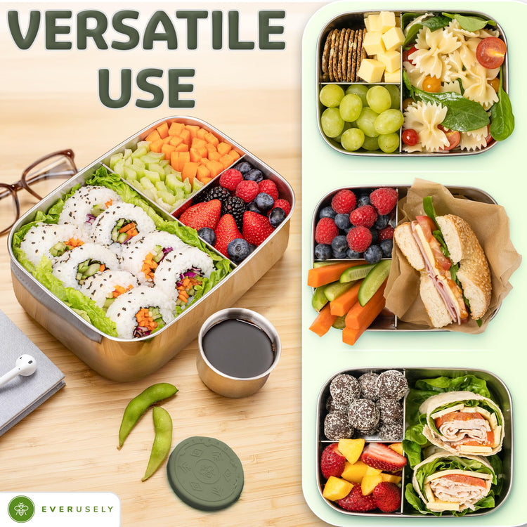 Stainless Steel Bento Box + Condiment Container