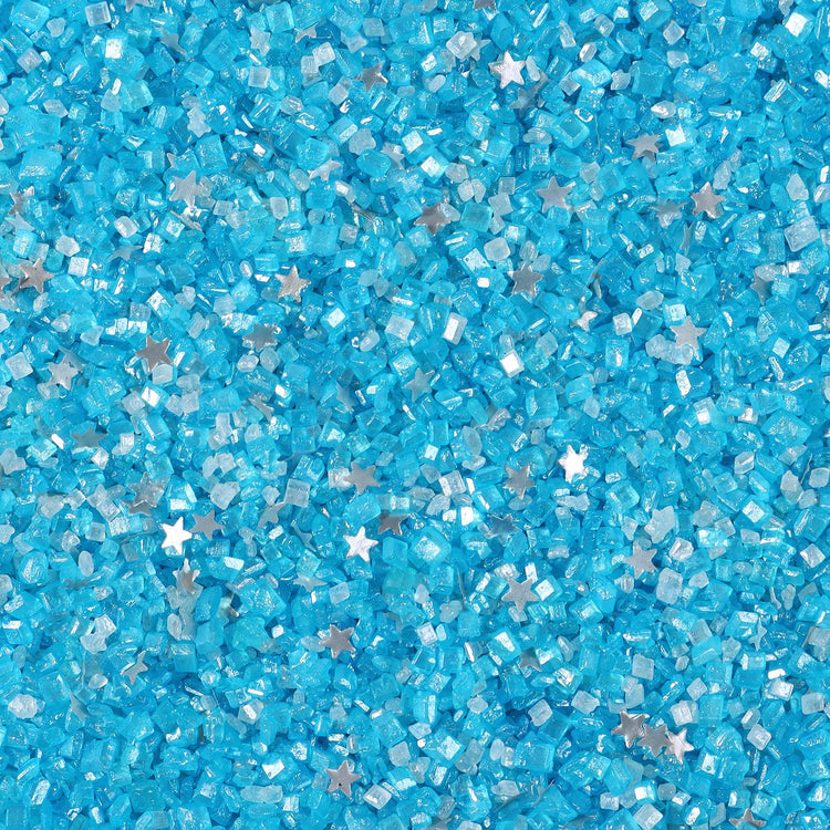 Sanding Sugar Edible Silver Glitter Stars Mix (3.5 Ounce)